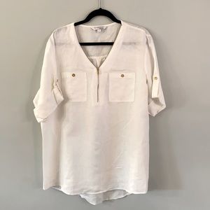 Beautiful White Sleeved Linen Top